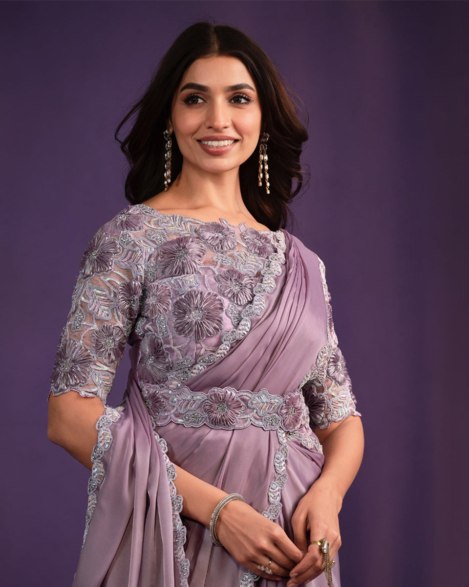 Lavender Saree Shapewear – VALAMPURI