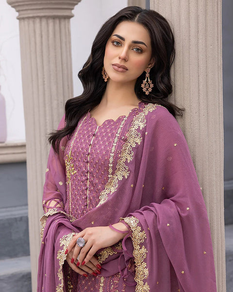 Lavender Georgette Pakistani Churidar Suit
