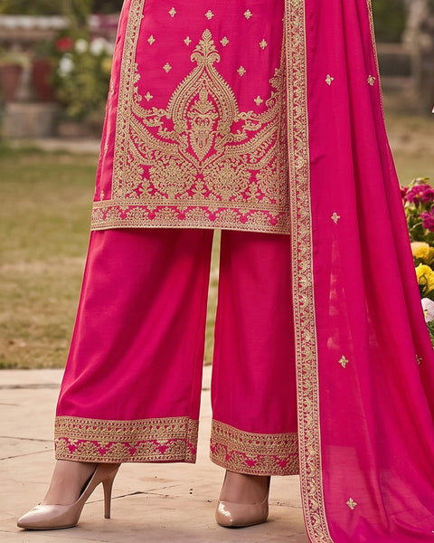 Chinnon Silk Woman Palazzo Suit In Pink 