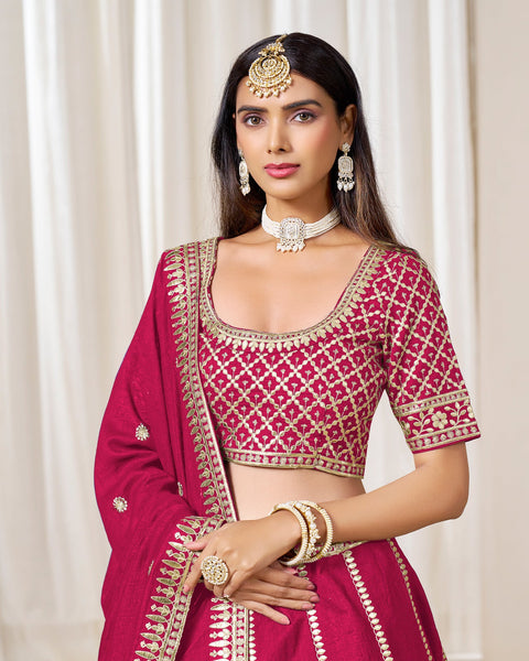 Maroon Art Silk Unstitched Zari Sequins Work Women Lehenga Choli