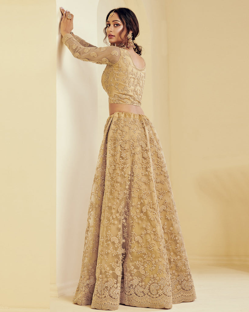 Georgette Lehenga With Crop Top Semi Stitched For Party Wear – Cygnus  Fashion