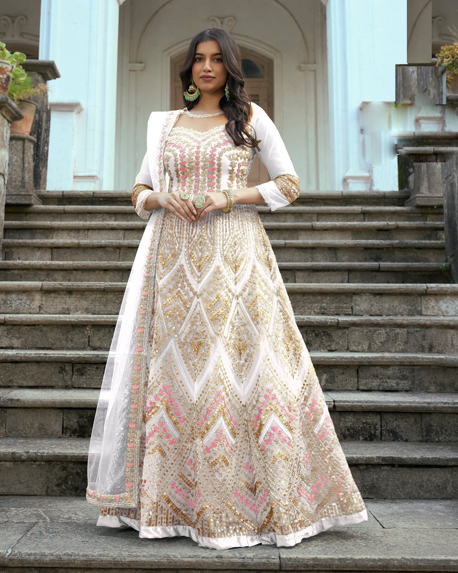 Real Georgette - Anarkali Suit Salwar Kameez - Indian Dress - C607C |  Fabricoz USA