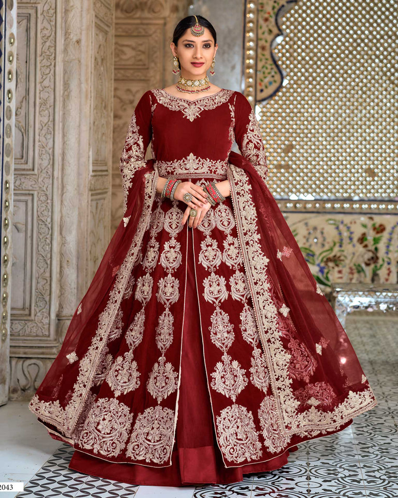 Velvet anarkali clearance dress