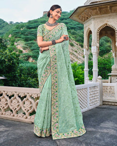 Embroidered Silk Saree