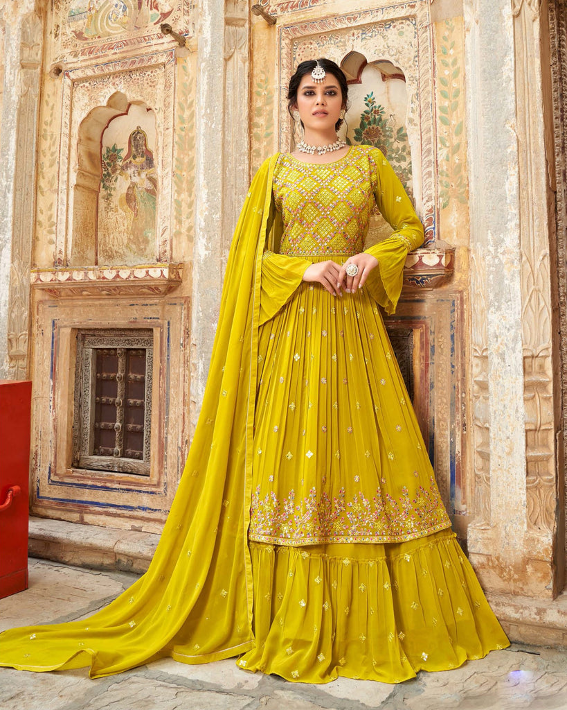 Mint Blue and Gold Heavy Designer Embroidered Lehenga/Pant Style Anarkali  Suit - Indian Heavy Anarkali Lehenga Gowns Sharara Sarees Pakistani Dresses  in USA/UK/Canada/UAE - IndiaBoulevard