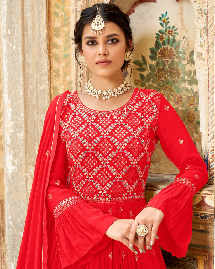 New designer hand work embroidery sequence work top with lehenga suit -  ShopLance